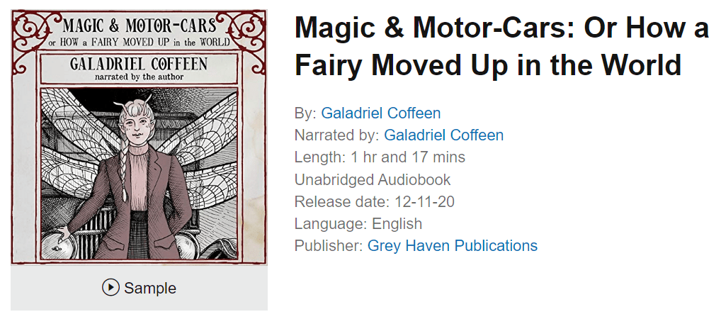 Screenshot of the audible website, showing the audio version of Magid & motor-cars for sale